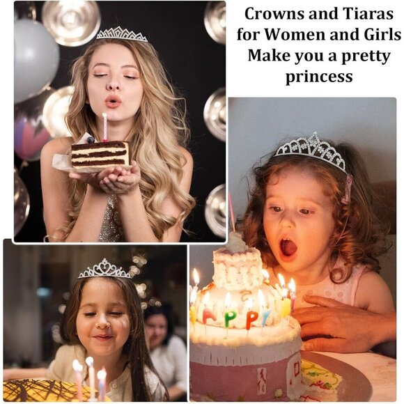 18 Pcs Silver Tiara Crown Set for Women Girls Elegant Rhinestone Accessory main image 6